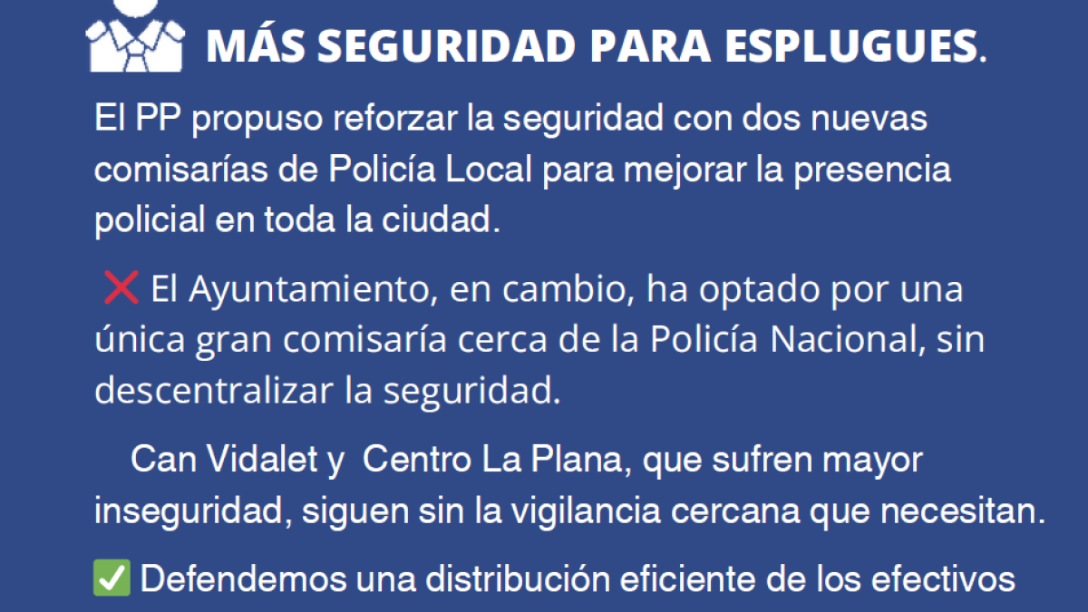 MÁS SEGURIDAD PARA ESPLUGUES